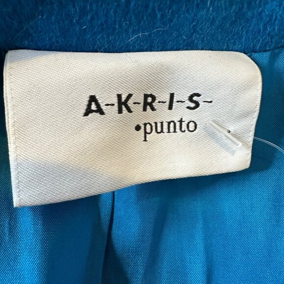 Akris Punto Wool Angora Two Button Blazer Womens Size 6 Blue Long Sleeve READ - Picture 10 of 16